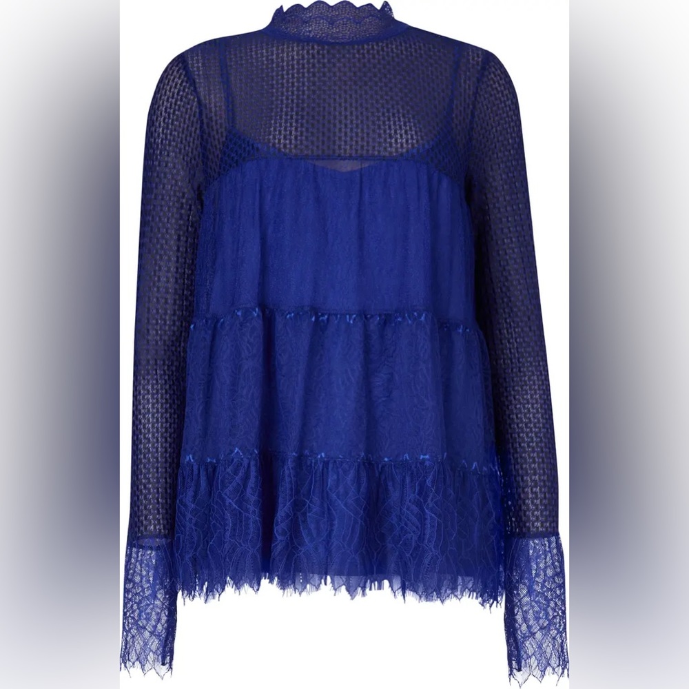 Allsaints Briella Lace Long Sleeve Top NWT